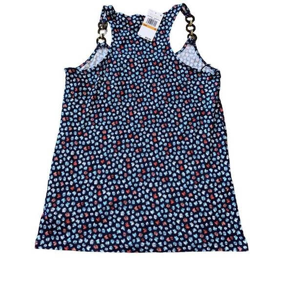 Michael Kors Three-Ring Size Small Tank Top Midnight Blue Shirt w/ Fireworks New - Picture 4 of 5